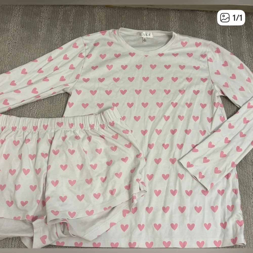 LAKE Pink Heart Pajama Set - Picture 2 of 2